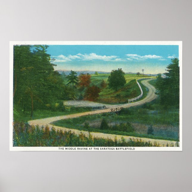 Middle Ravine View of Saratoga Battlefield Poster (Front)