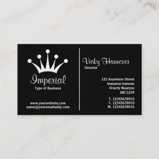 Customizable Middle Rule (Crown) - Black (Gold) Business Card Templates