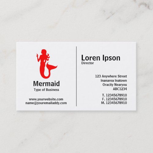Middle Rule - Mermaid Business Card Templates