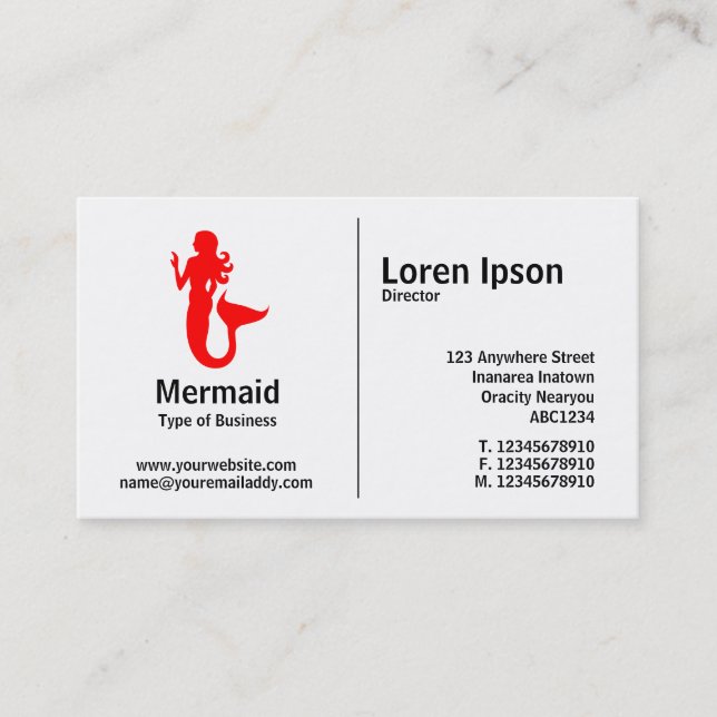 Middle Rule - Mermaid Business Card (Front)