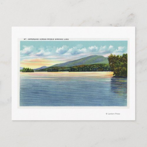 Middle Saranac Lake View of Mount Ampersand Postcard