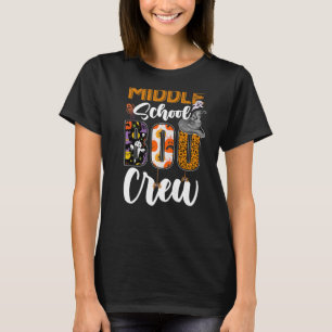 Middle School Boo Crew Halloween Matching Teacher T-Shirt