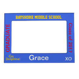Middle School Graduate Blue Magnetic Photo Frame