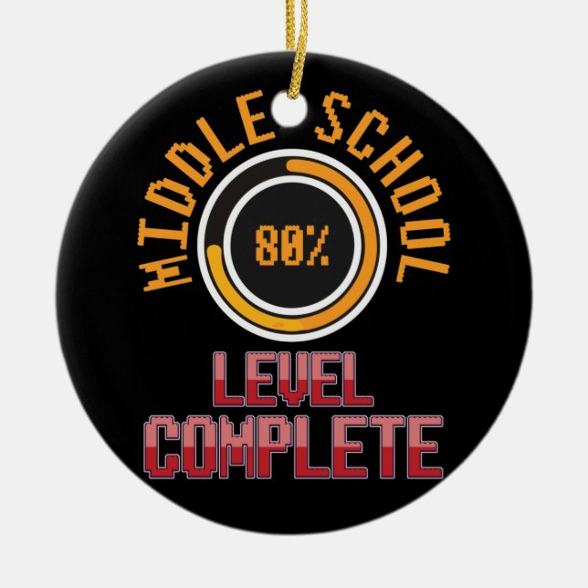 Middle School Graduation 8th Grade Level Complete Ceramic Ornament (Front)