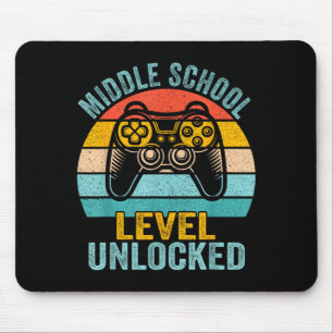 Middle school level unlocked retro video game back mouse pad