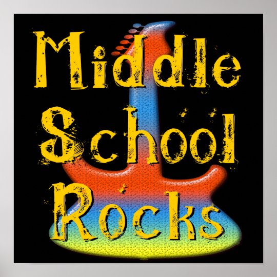 Middle School Rocks Guitar Poster