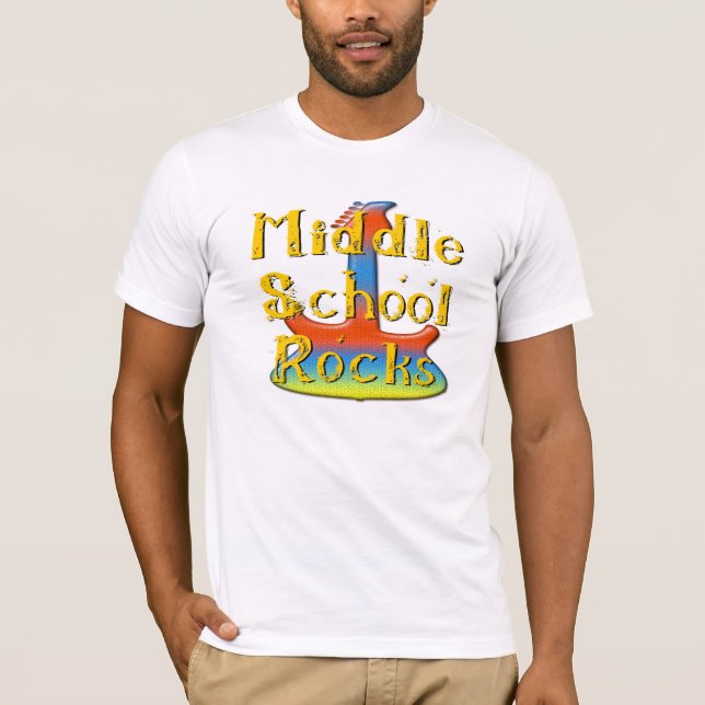 Middle School Rocks - Guitar T-Shirt (Front)