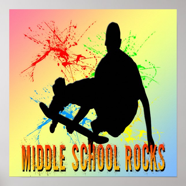 Middle School Rocks - Skateboarder Poster (Front)
