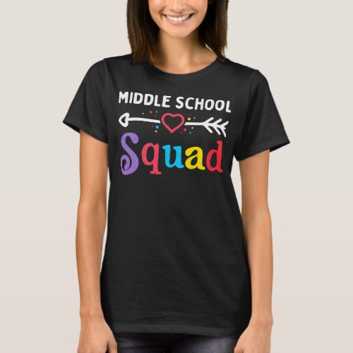 Middle School Squad Fourth Teacher Team Back To T_Shirt