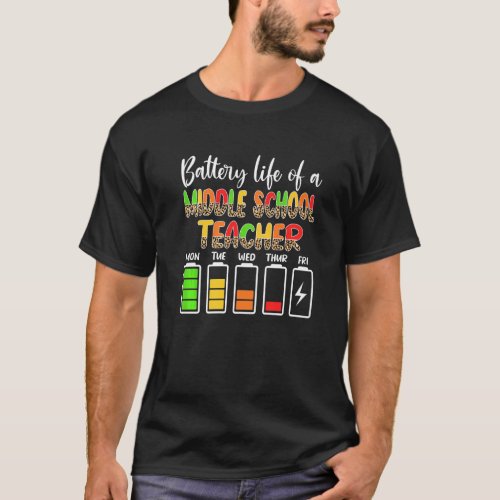 Middle School Teacher Battery Life Middle School T T_Shirt