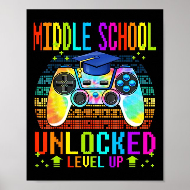 middle school Unlocked Level Up Gamer Back To Scho Poster (Front)
