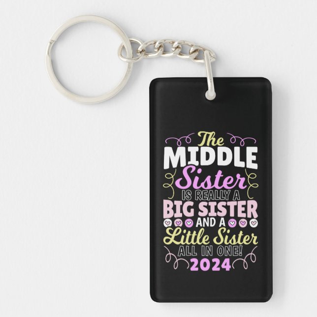 Middle Sister 2024 - a Big and Little Sister Keychain (Front)