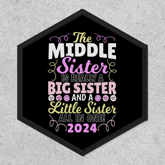 Middle Sister 2024 - a Big and Little Sister Patch (Front)