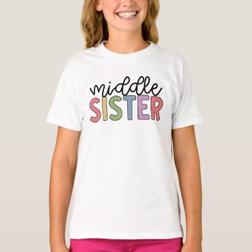 Middle Sister Cute Matching Siblings T_Shirt