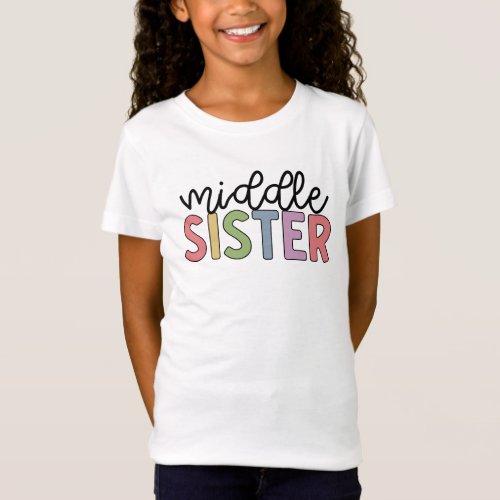 Middle Sister Cute Matching Siblings T_Shirt