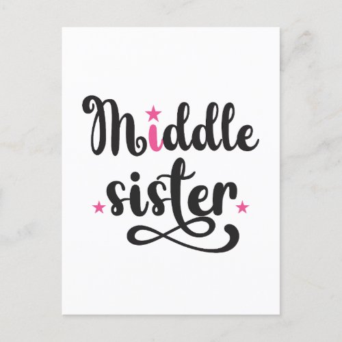 Middle Sister Cute Stars Postcard