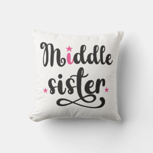Middle Sister, Cute Stars Throw Pillow