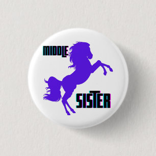 Middle Sister Purple Pony Rearing Button