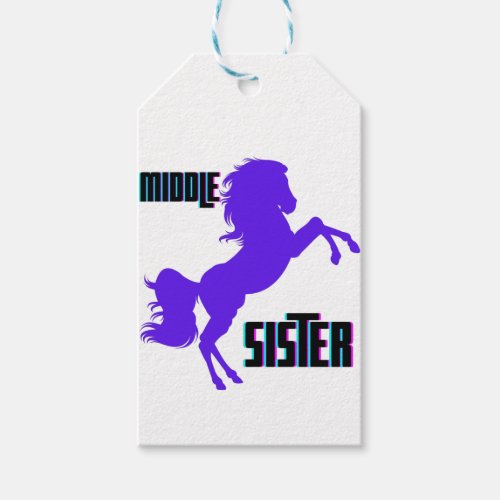 Middle Sister Purple Pony Rearing Gift Tags