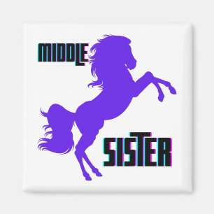 Middle Sister Purple Pony Rearing Magnet