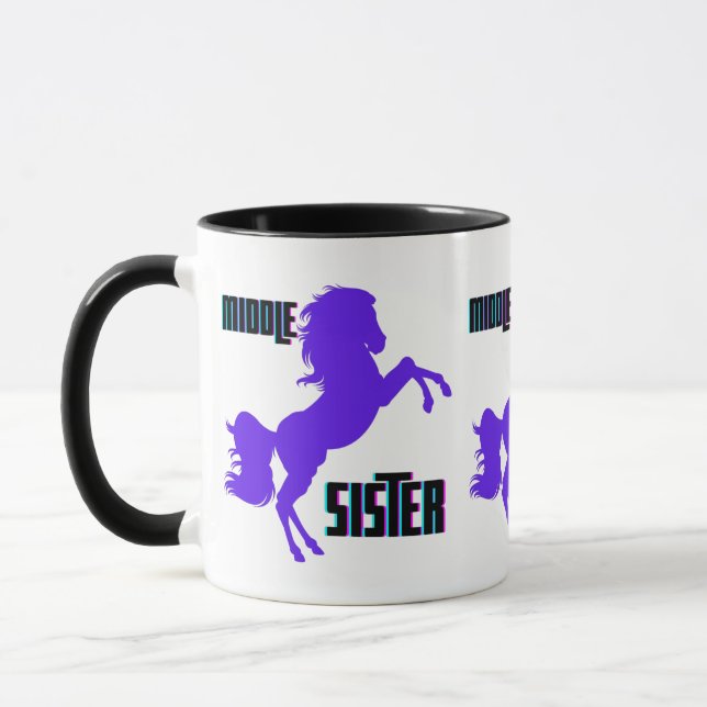 Middle Sister Purple Pony Rearing Mug (Left)