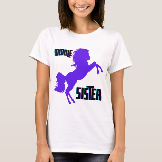 Middle Sister Purple Pony Rearing T-Shirt (Front)