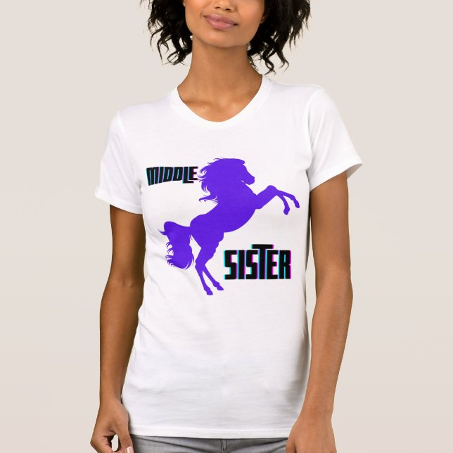 Middle Sister Purple Pony Rearing T-Shirt (Front)