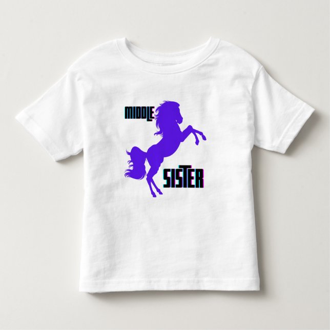 Middle Sister Purple Pony Rearing Toddler T-shirt (Front)