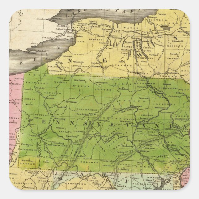 Middle States 2 Square Sticker (Front)