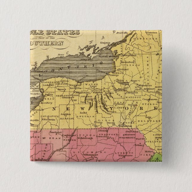 Middle States 3 Pinback Button (Front)