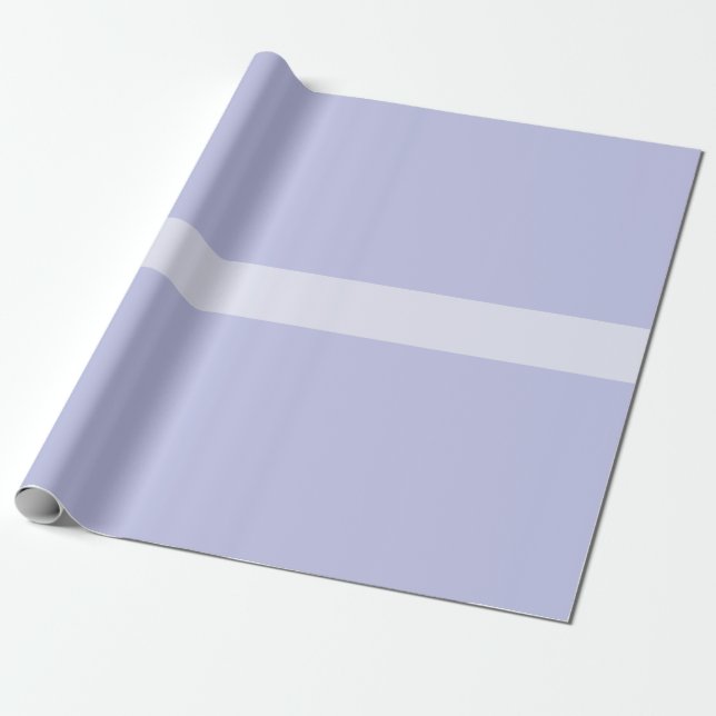 Middle Stripe Nearly Solid Minimal Lavender Purple Wrapping Paper (Unrolled)