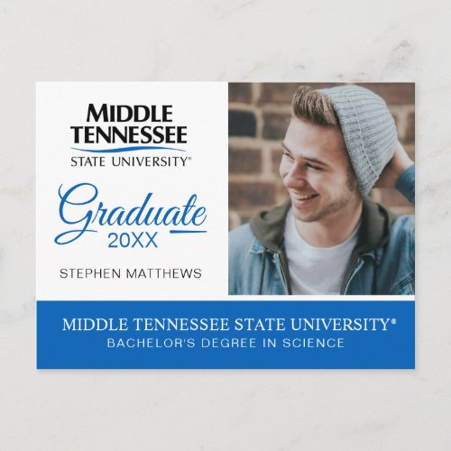 Middle Tennessee State University Announcement Postcard
