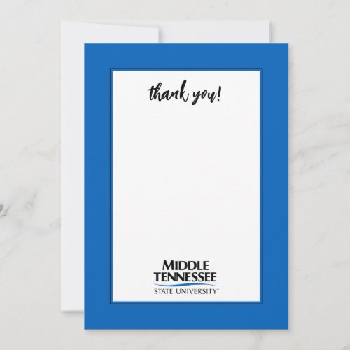 Middle Tennessee State University Thank You Card