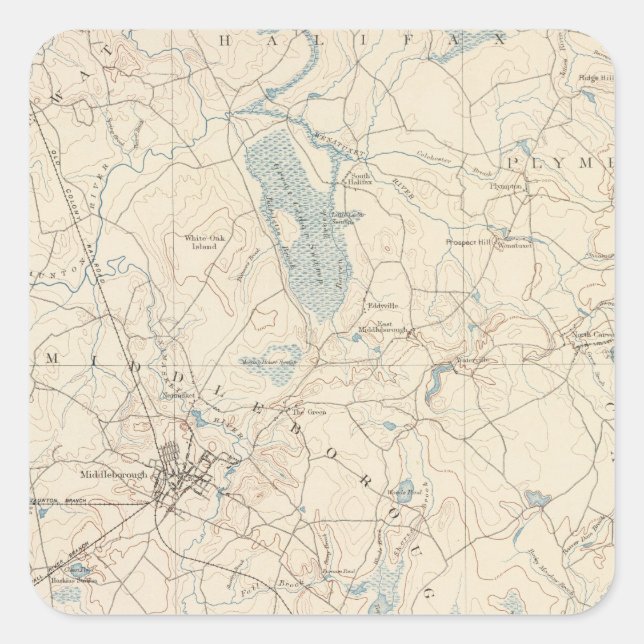 Middleborough, Massachusetts Square Sticker (Front)