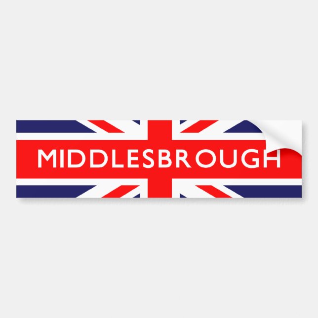 Middlesbrough British Flag Bumper Sticker (Front)