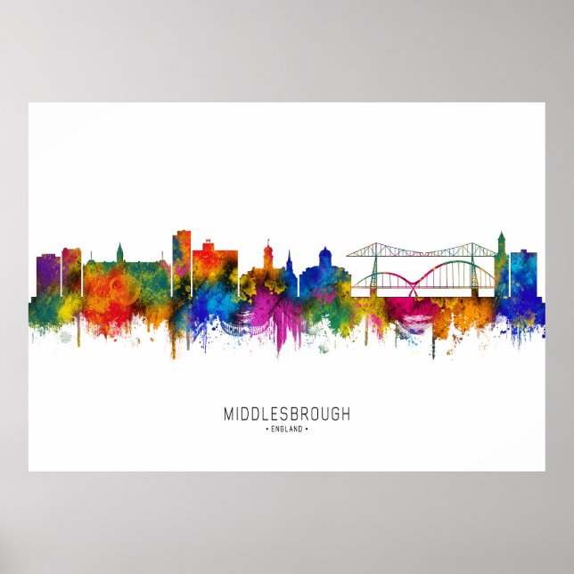 Middlesbrough England Skyline Poster (Front)