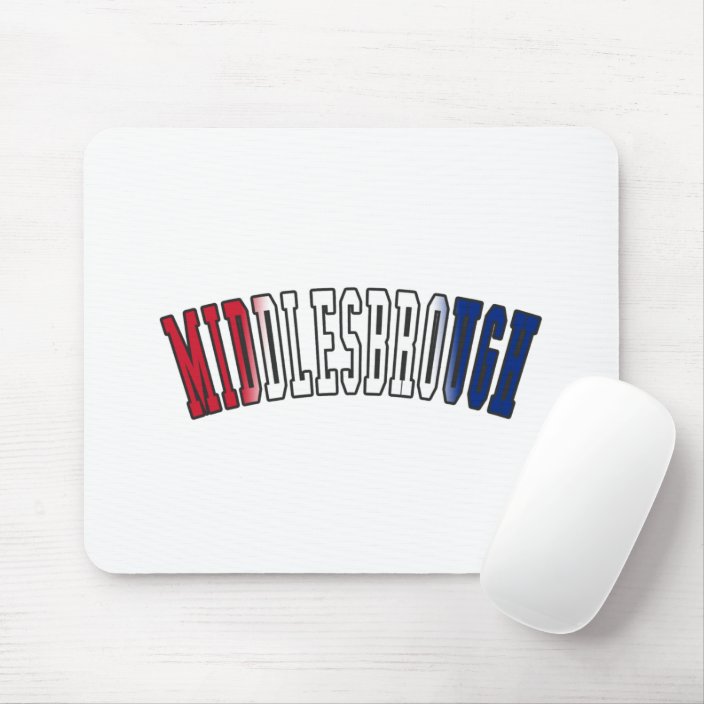 Middlesbrough in United Kingdom National Flag Colors Mouse Pad