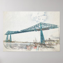Middlesbrough Transporter Bridge Artistic Sketch