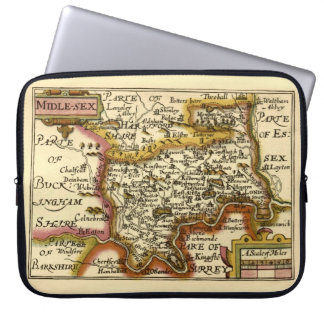 Middlesex Middle-Sex County England Old Atlas Map Laptop Sleeve
