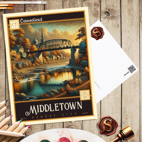 Middletown Connecticut  Vintage Postcard