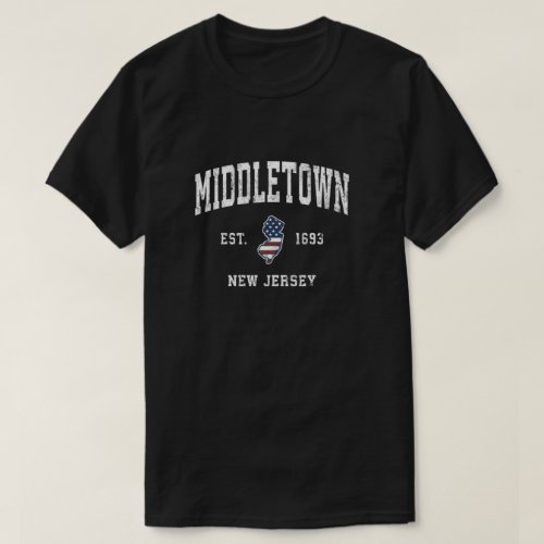 Middletown New Jersey Nj Vintage American Flag Spo T_Shirt
