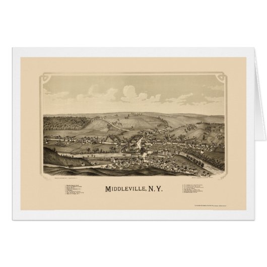 Middleville, NY Panoramic Map - 1890 Cards (Front Horizontal)