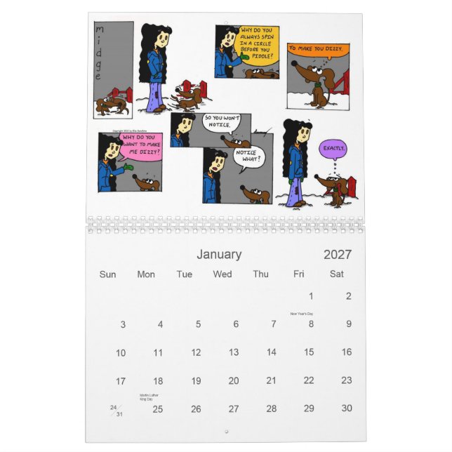 Midge 2013 'Sunday Comics' Calendar (Jan 2027)