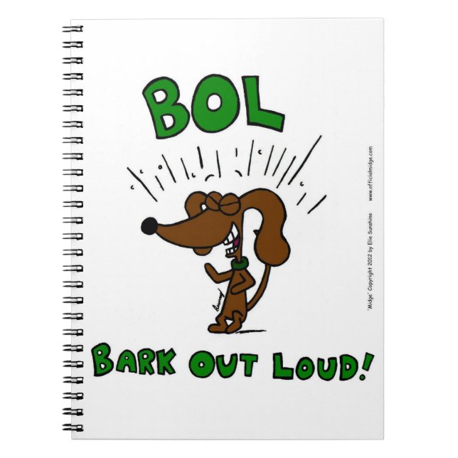 Midge "BOL: BARK OUT LOUD" Notebook (Front)