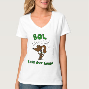 Midge "BOL Bark Out Loud" Womens V-Neck T-Shirt