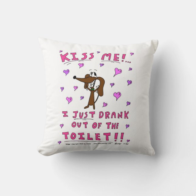 Midge "KISS ME" Pillow - Pink (Front)
