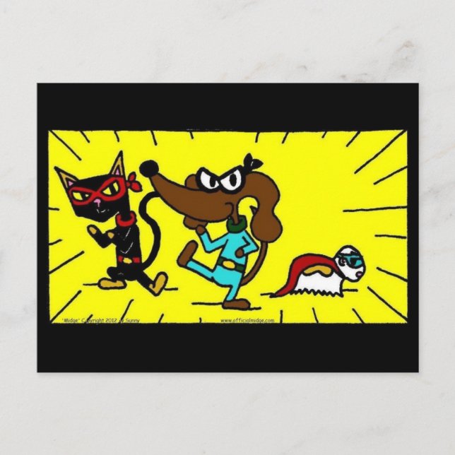 Midge Superhero Trio Postcard (Front)