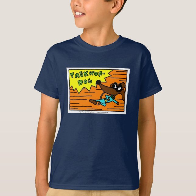 Midge "TAEKWON-DOG" Kids Dark T-Shirt (Front)