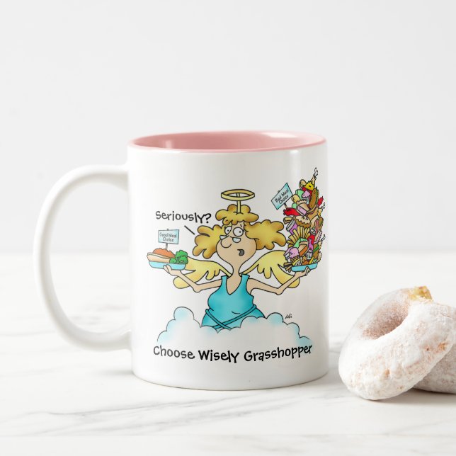 Midge's Choose Wisely Humorous Mug - Two Toned (With Donut)