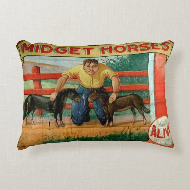 Midget Horses Decorative Pillow (Front)